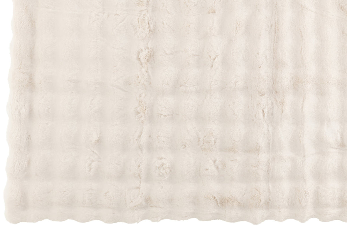 Plaid Wave Polyester White