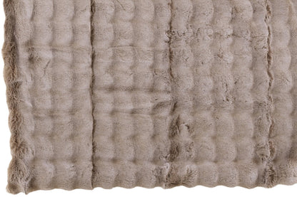 Plaid Wave Polyester Taupe