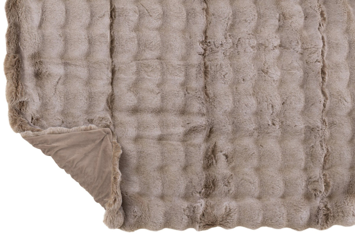 Plaid Wave Polyester Taupe