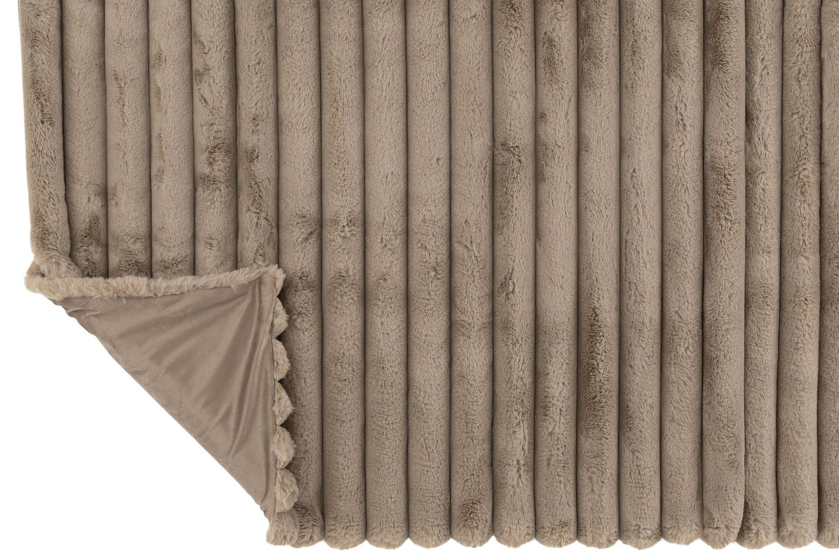 Plaid Large Corduroy Polyester Taupe