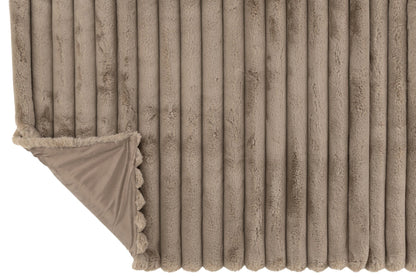 Plaid Large Corduroy Polyester Taupe