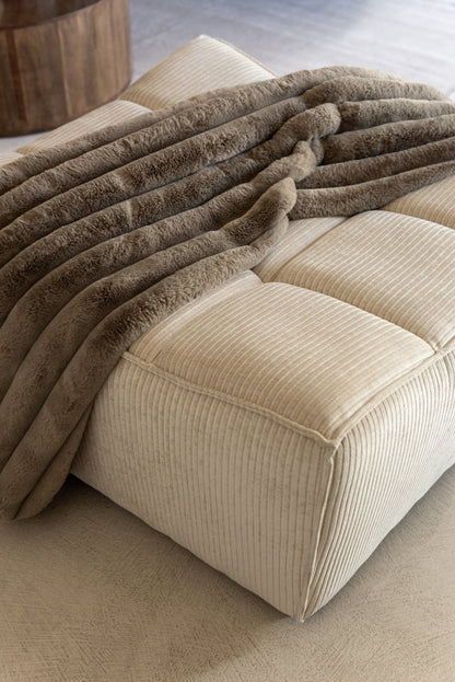 Plaid Large Corduroy Polyester Taupe