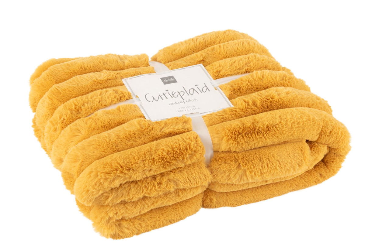 Plaid Large Corduroy Polyester Ochre