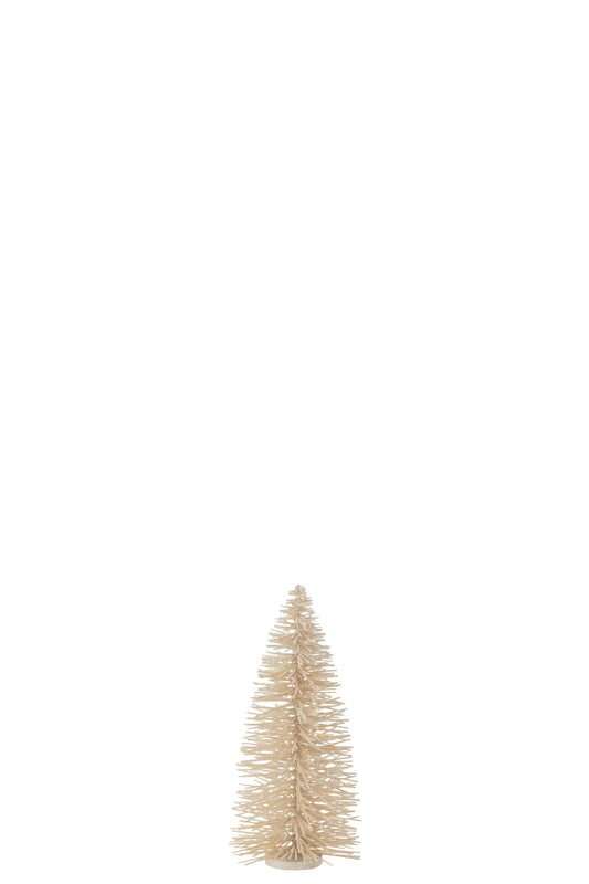 Christmas Tree Deco Glitters Wood White Medium