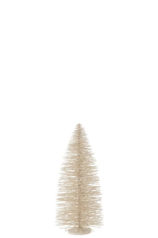 Christmas Tree Deco Glitters Wood White Large