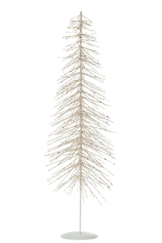 Christmas Tree Deco Glitters Metal/Plastic White/Silver Large