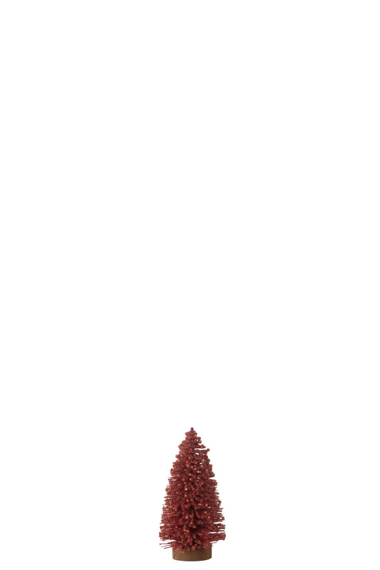 Christmas Tree Deco Glitters Berries Plastic Red Small