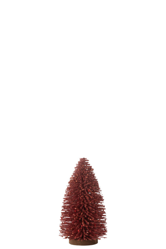 Christmas Tree Deco Glitters Berries Plastic Red Medium