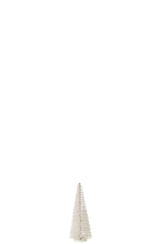 Christmas Tree Deco Glitters Plastic White Small