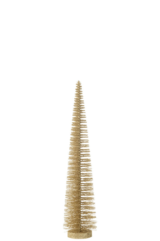 Christmas Tree Deco Glitters Plastic Light Gold Medium