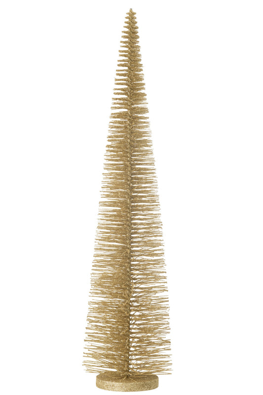 Christmas Tree Deco Glitters Plastic Light Gold Large