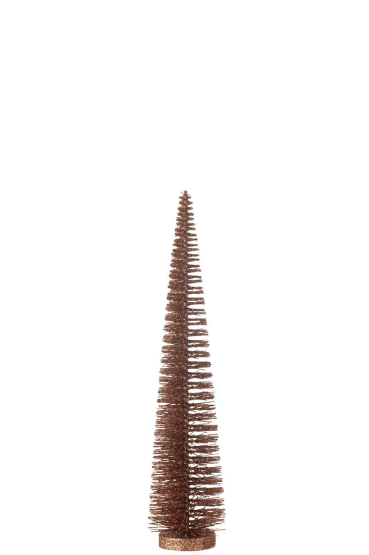 Christmas Tree Deco Glitters Plastic Brown Medium
