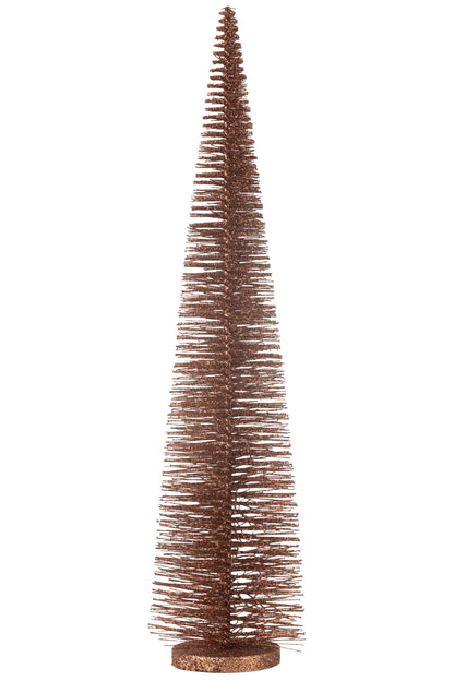 Christmas Tree Deco Glitters Plastic Brown Large