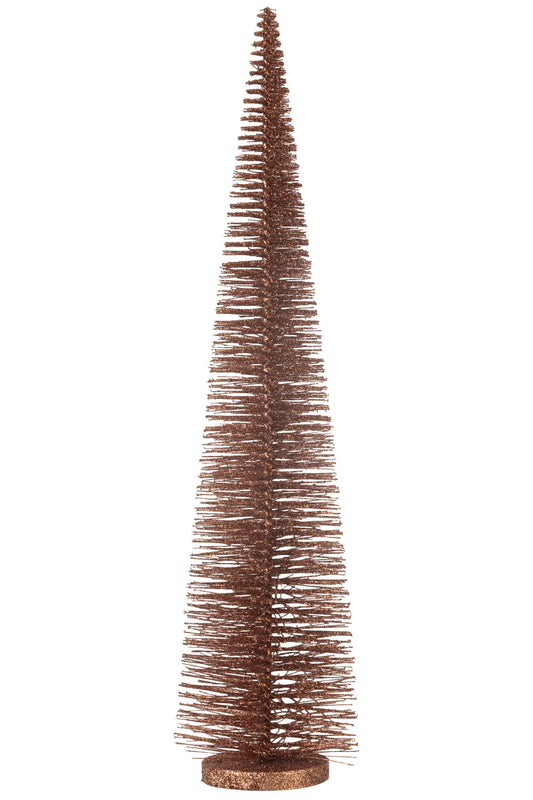 Christmas Tree Deco Glitters Plastic Brown Large
