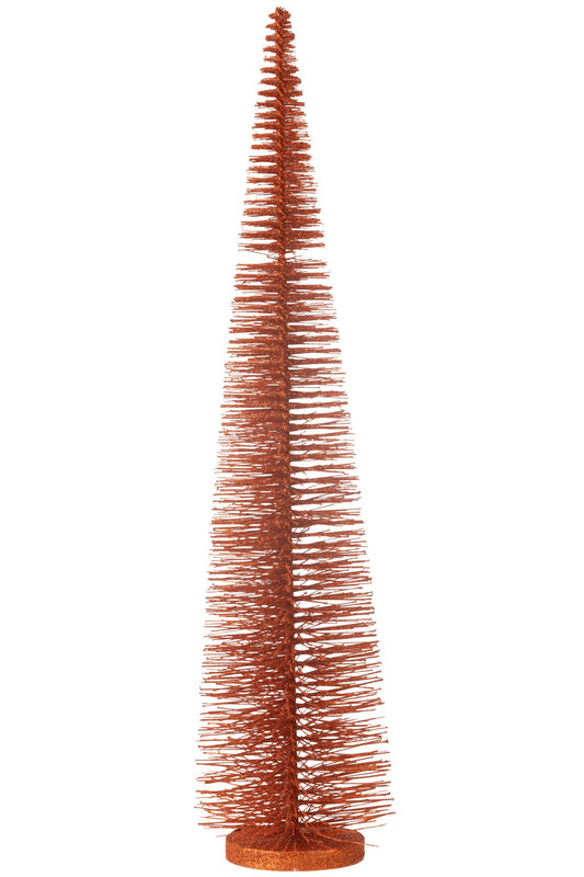 Christmas Tree Deco Glitters Plastic Copper Large