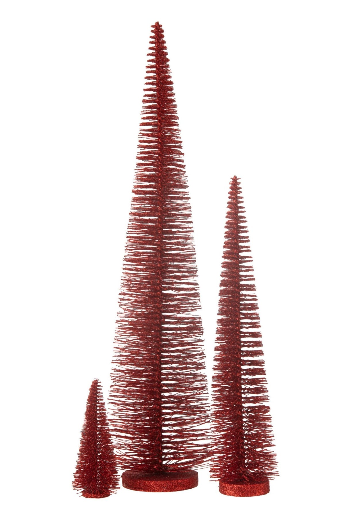 Christmas Tree Deco Glitters Plastic Red Large