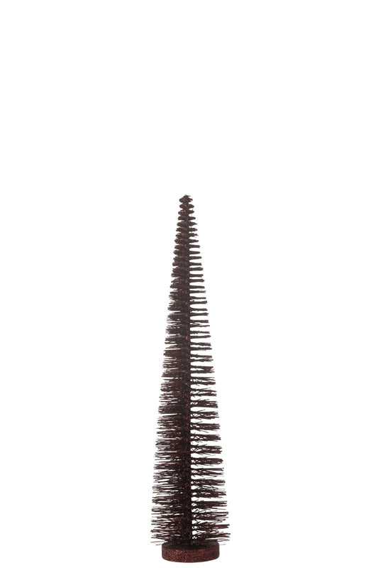 Christmas Tree Deco Glitters Plastic Burgundy Medium