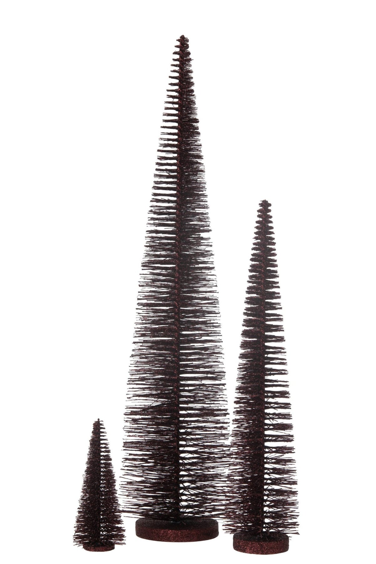 Christmas Tree Deco Glitters Plastic Burgundy Large