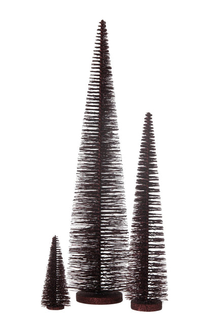 Christmas Tree Deco Glitters Plastic Burgundy Large