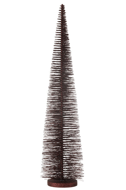 Christmas Tree Deco Glitters Plastic Burgundy Large