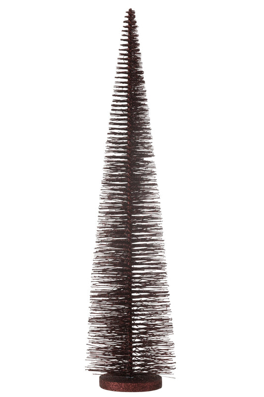 Christmas Tree Deco Glitters Plastic Burgundy Large