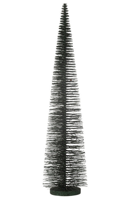 Christmas Tree Deco Glitters Plastic Dark Green Large