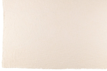 Plaid Frayed Edges Cotton/Polyester White