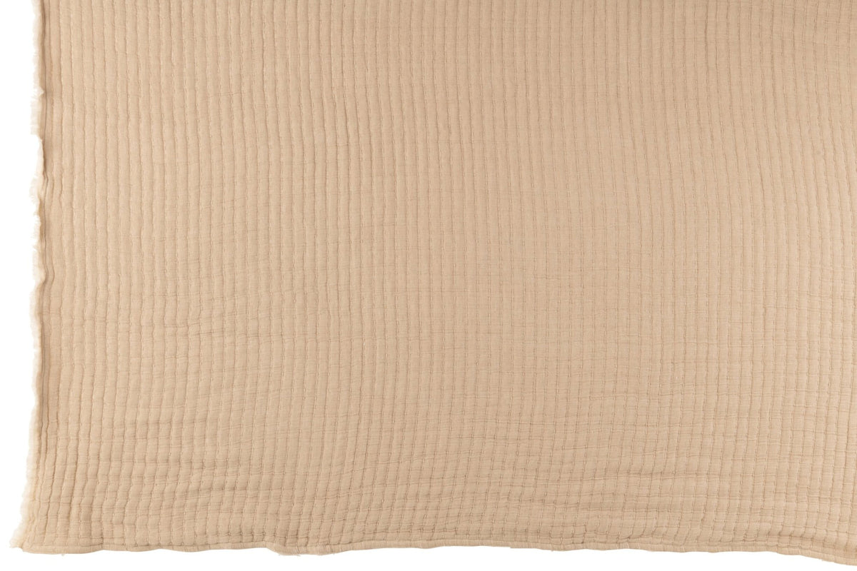 Plaid Teddy Lines Stitiching Cotton/Polyester Beige