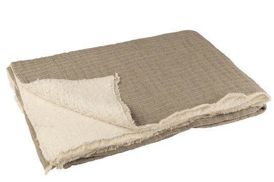 Plaid Teddy Lines Stitching Cotton/Polyester Grey