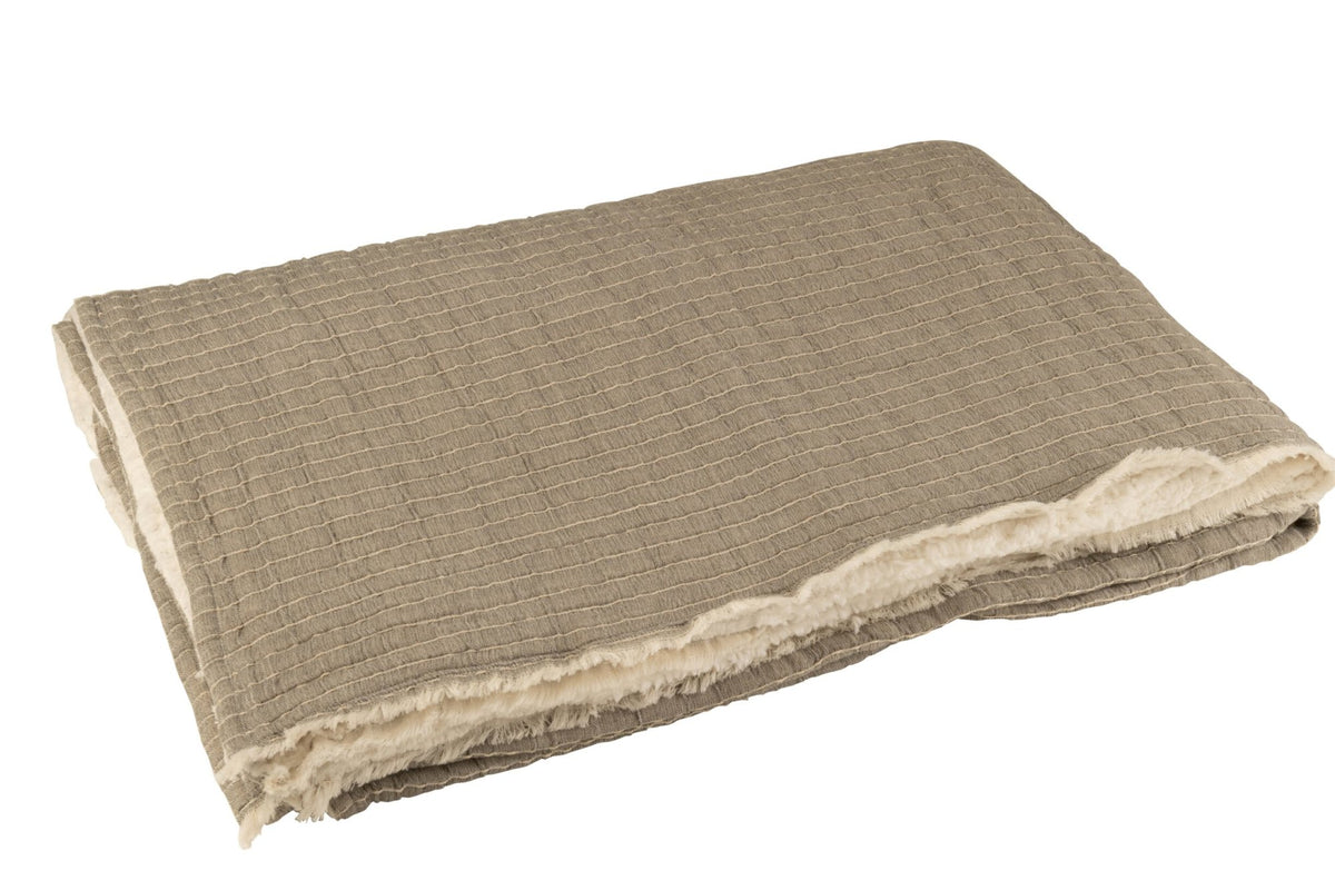 Plaid Teddy Lines Stitching Cotton/Polyester Grey