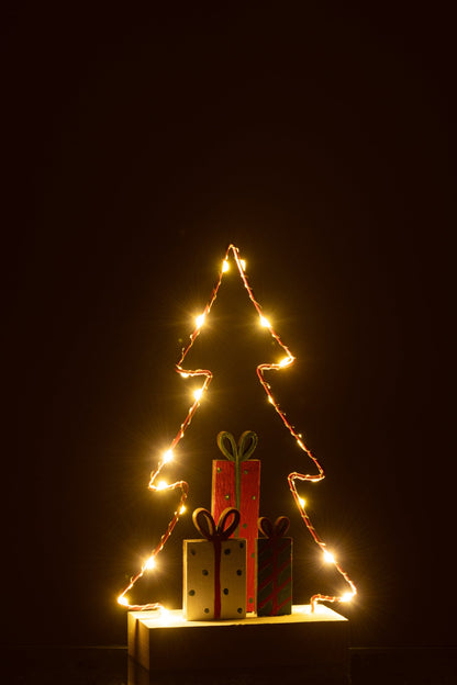 Christmas Tree+Gifts LED White/Red/Green Small