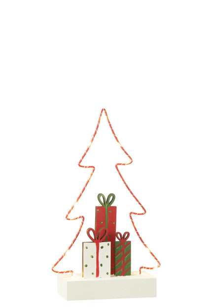 Christmas Tree+Gifts LED White/Red/Green Small