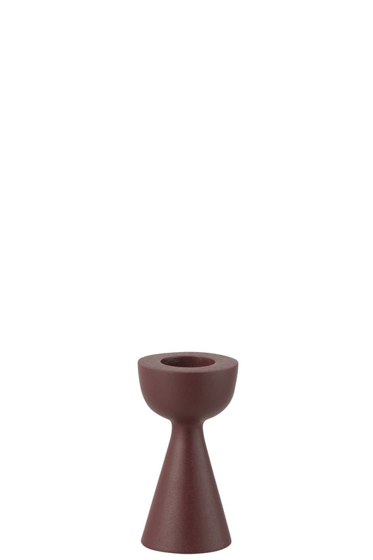 Kaarshouder Cone Aluminium Kastanjebruin Small