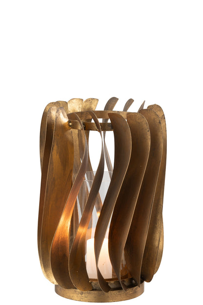 Windlicht Tina Ijzer/Fuweel Goud
