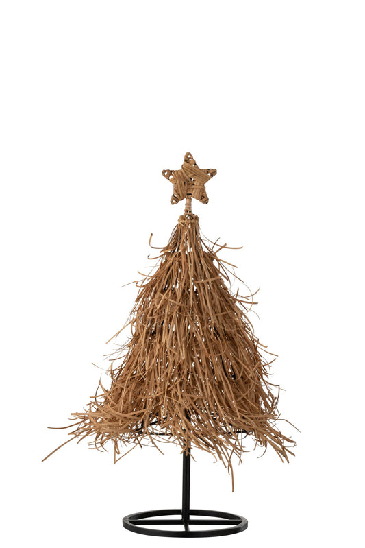 Christmas Tree Star Rattan Natural Small