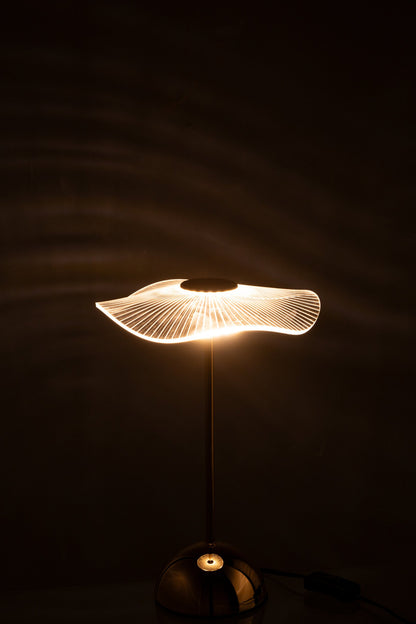 Lampe de table led fleur métal/Plasmalltic or petit