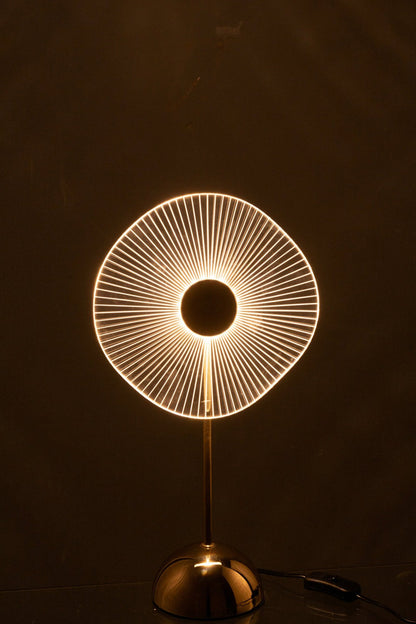 Lampe de table led fleur métal/Plasmalltic or petit