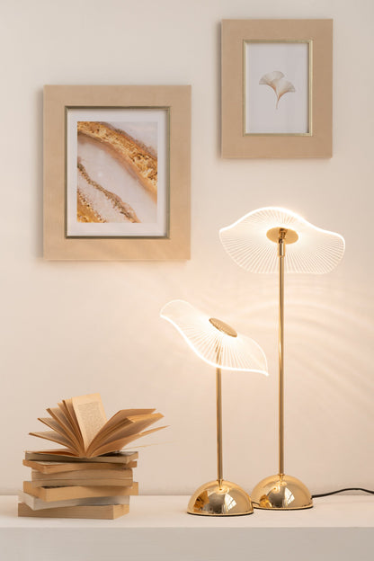 Lampe de table led fleur métal/Plasmalltic or petit