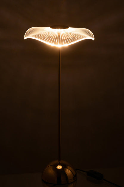 Table lamp led flower metal/plastic gold large