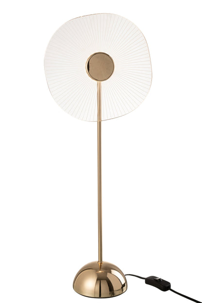 Table lamp led flower metal/plastic gold large