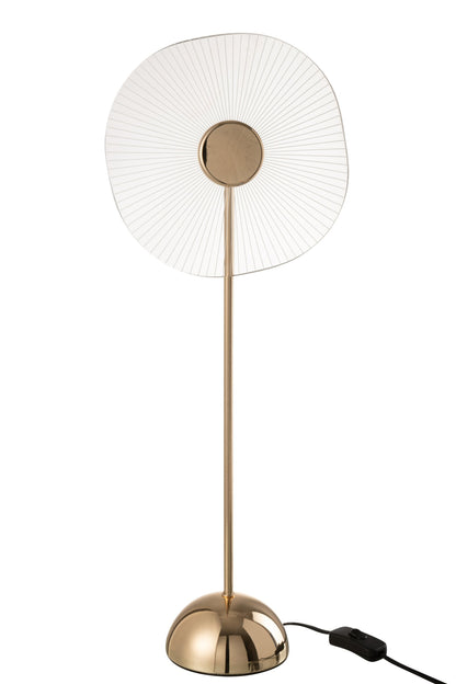Table lamp led flower metal/plastic gold large