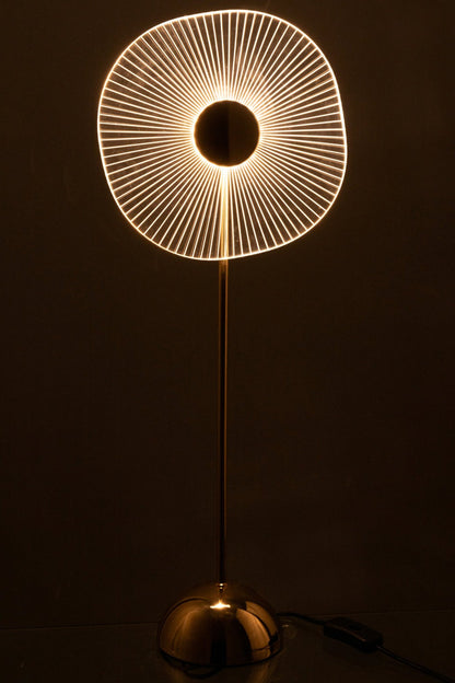 Table lamp led flower metal/plastic gold large