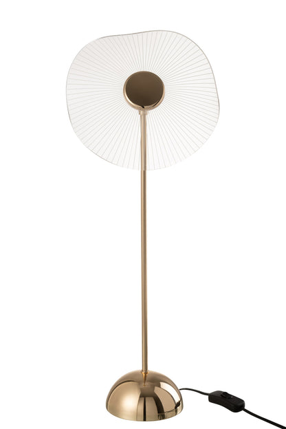 Table lamp led flower metal/plastic gold large