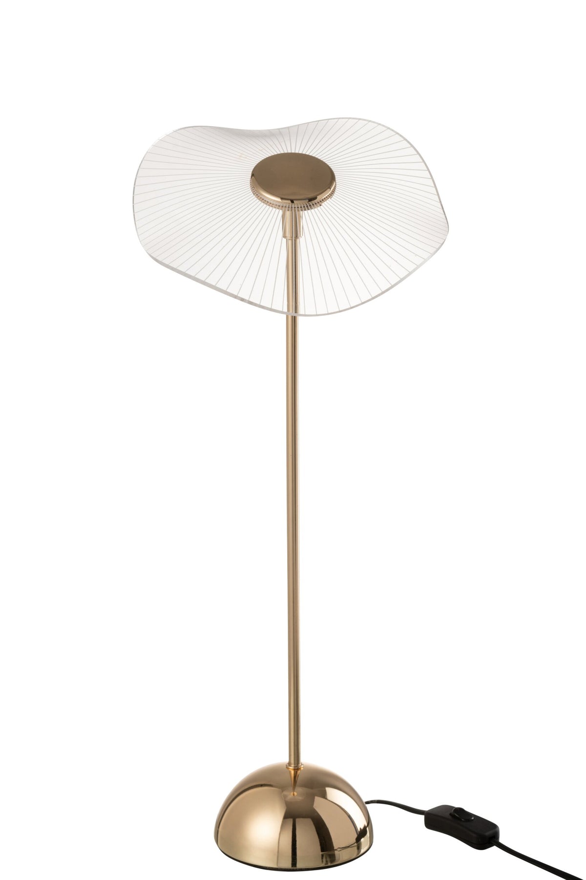 Table lamp led flower metal/plastic gold large