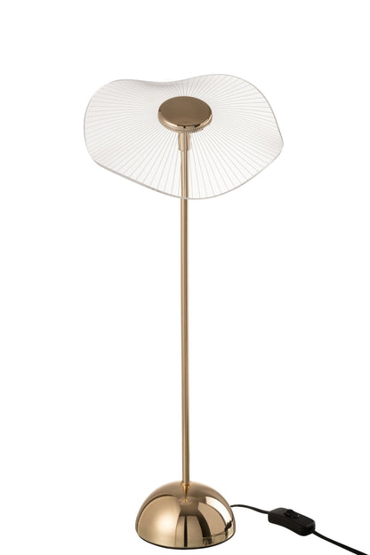 Table lamp led flower metal/plastic gold large