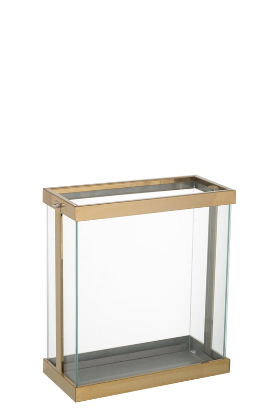 Lantaarn Rechthoekig Enma Ijzer/Glas Goud Small