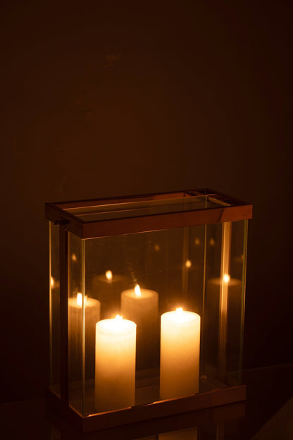 Lantaarn Rechthoekig Enma Ijzer/Glas Koper Large