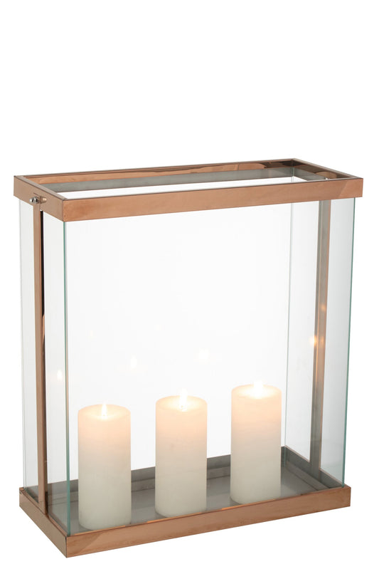 Lantaarn Rechthoekig Enma Ijzer/Glas Koper Large