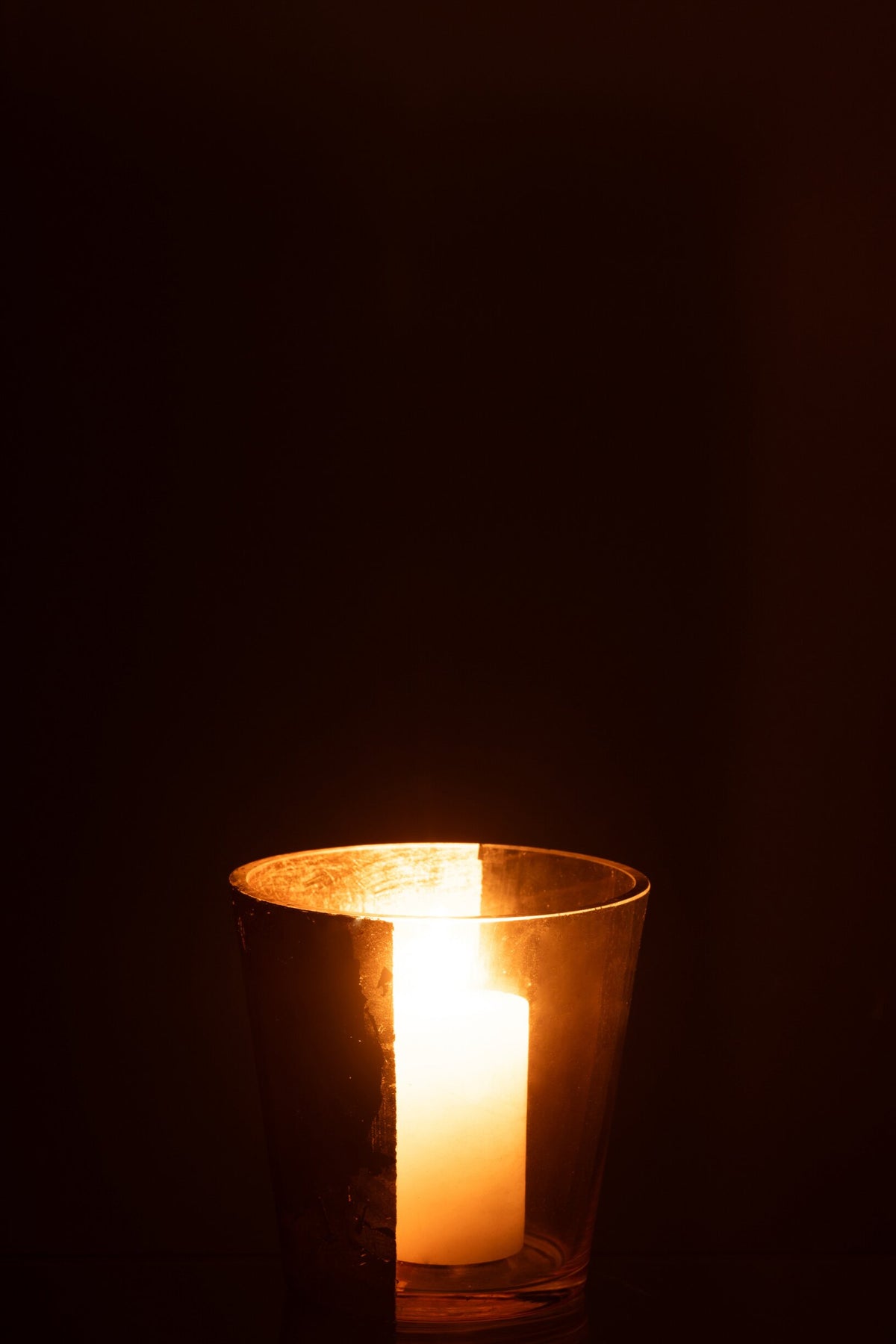 Windlicht Boe Glas Transparant/Goud Small