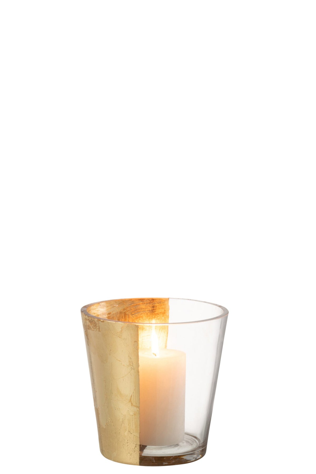 Windlicht Boe Glas Transparant/Goud Small